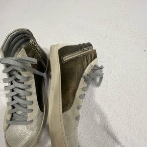 P448 ankle sneaker. One side bronze and one side skin look.